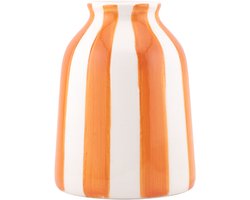 HomeBound by KY | Vaas keramiek striped oranje | bloemenvaas
