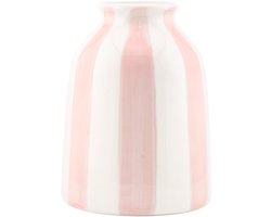HomeBound by KY | Vaas keramiek striped roze | bloemenvaas