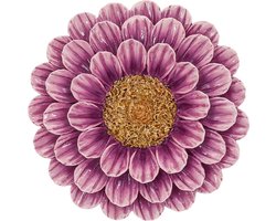 HomeBound by KY | Wanddecoratie bloem paars | 19x18,7x3,3cm | wandhanger bloem