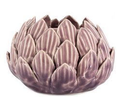 HomeBound by KY | Waxinehouder keramiek floral lila | waxinelichtjeshouder | kandelaar