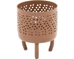 HomeBound by KY | Waxinehouder op pootjes metaal brique | 6x6x8cm | windlicht | kaarshouder