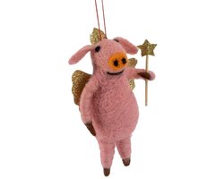HomeBound by KY | Wollen hanger varken | wollen hanger | kerst hanger | kerstdecoratie