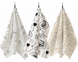 HomeBreeze Theedoekenset – 3 Stuks – 50x70 cm – 100% Katoen – Theedoeken / Keukendoeken – Linnen Look – Duurzaam & Absorberend