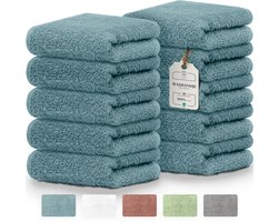 HomeBurg Core badhanddoeken van 400 g/m², zachtblauwgroen, 30 x 30 cm (verpakking van 10 stuks)