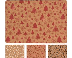 Homecookingchef Kerstplacemat - Kerstservies - Tafelaankleding - Kurk - Set á 4 stuks