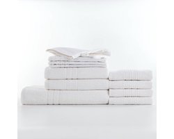 Homéé 11-delige baddoekenset 3CAM 500g. p/m² - 1 badlakens, 2 handdoeken, 4 gastendoekjes en 4 washandjes - wit - 100% katoen