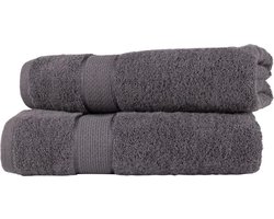 Homéé badlaken Ruche antraciet 70x140 cm gekamde katoen 550g. m² 2 stuks