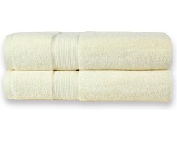 Homéé badlaken Ruche crème 70x140 cm gekamde katoen 550g. m² 2 stuks