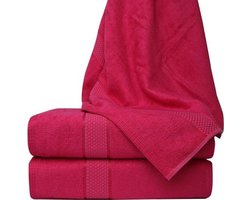 Homéé® Bamboe badlakens - set van 3 stuks - Fuchsia - 70x130cm