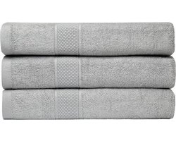 Homéé® Bamboe badlakens - set van 3 stuks - grijs - 70x130cm