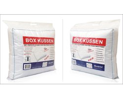 Homéé® BOX hoofdkussen 50x60 /10cm - tijk 100% katoen Perkal vormstabiele holle vezelbolletjes 2 stuks