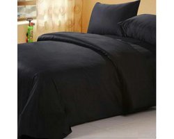 Homéé dekbedovertrekset 20A eenpersoons 140x200/220 cm + 1 sloop 100% Katoen 140g. m2 zwart