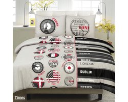 Homéé dekbedovertrekset Times Lits-jumeaux 240x200/220cm + 2 slopen100% katoen