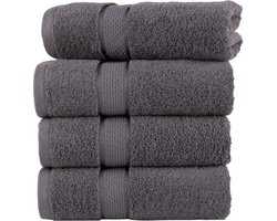 Homéé® Handdoek Ruche antraciet 50x100 cm gekamde katoen 550g. m² 4 stuks