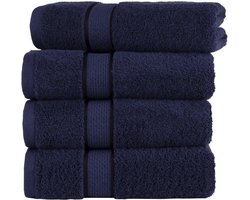 Homéé handdoek Ruche marine blauw 50x100cm gekamde katoen 550g. m² 4 stuks