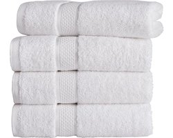 Homéé handdoek Ruche wit 50x100 cm gekamde katoen 550g. m² 4 stuks