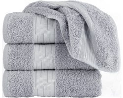 Homéé Handdoeken Essentials 550g. m² 50x100cm 100% katoen badstof set van 4 stuks grijs