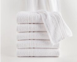 Homéé Handdoeken FeelGood due Fancy Wit 50x100cm 100% Katoen badstof set van 6 stuks