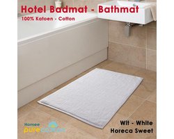 Homéé Hotel badmatten slaapkamer deurmatten 100% katoen 1100g. p/m² Wit 50x80cm - set van 2 stuks