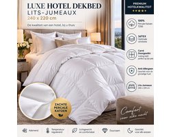Homéé® Hotel Dekbed 240x220 cm Lits-Jumeaux - 3dTEX Vulling - 100% Percale Katoen T250 - Carré Doorgestikt - Anti-Allergeen - Hotelkwaliteit