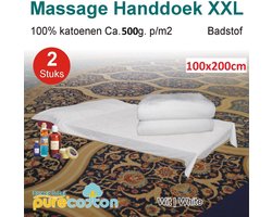 Homéé Massage Handdoeken XXL 500g. p/m2 100x200cm wit set van 2 Stuks