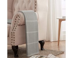 Homéé® Plaid cellulair dekentje 130x180 cm grijs 270g.p/m2 100% katoen deken voor volwassen en kinderen