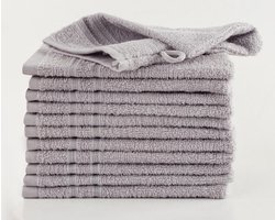 Homéé Washandje FeelGood due fancy grijs 15x22cm 100% Katoen badstof set van 12 stuks