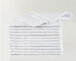 Homéé Washandje FeelGood due fancy Wit 15x22cm 100% Katoen badstof set van 12 stuks