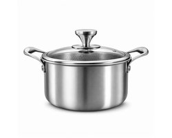 HomeEssence Soeppan 20 cm ±3,5 Liter - Tri-Ply 304 RVS - Inductie Geschikt - Vaatwasserbestendig - VRIJ van PFOA, PFAS, PTFE, PFOS, APEO, Lood & Cadmium