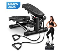 HomeFit Pro Stepper – 2-in-1 Fitness Stepper met Weerstandsbanden & LCD Display – Compact & Stil – Voor Cardio en Spiertraining Thuis