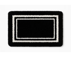 Home&Garden - Badmat Zwart Wit – 50x80 cm – Antislip – Luxe en Zachte Badkamer Mat