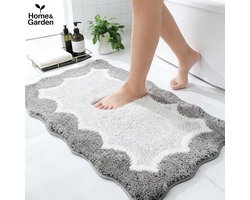 Home&Garden Luxe Badmat – Anti‑Slip – Zacht & Absorberend – 80×50 cm – Grijs – Sneldrogend – Badkamer Mat