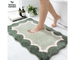 Home&Garden Luxe Badmat – Anti‑Slip – Zacht & Absorberend – 80×50 cm – Groen – Sneldrogend – Badkamer Mat