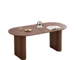 HomeGoodies - Eettafel - Eettafel ovaal – Japandi - 180 x 90 cm - 6 personen - Houtlook blad – MDF constructie – Modern design