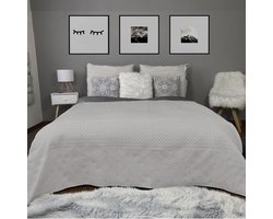 HOMELEVEL Bedsprei Bed & Sofa Dekbedovertrek Bedwieg Sofa Dag Deken Overtrek Bedovertrek XXL Deken Doek Lichtgrijs Maat 220x170cm