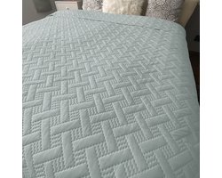 HOMELEVEL Bedsprei Bed & Sofa Dekbedovertrek Bedwieg Sofa Dag Deken Overtrek Bedovertrek XXL Deken Doek Mint Maat 220x200cm