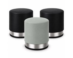 HomeLine Deurstoppers 3 Stuks – Zware RVS Deurstopper 1,1 kg – Met Rubberen Beschermrand & Antislip – Ø 8,2 x 9,5 cm – Binnen & Buiten – 2x Zwart + 1x Grijs