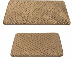 HOMELUX Badmat - Badkamer tapijt - Antislip - 2-delig - Badmatset- Water-absorberende badmat - 60 x 100 + 60 x 50 cm - Beige