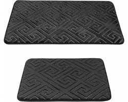 HOMELUX Badmat - Badkamer tapijt - Antislip - 2-delig - Badmatset- Water-absorberende badmat - 60 x 100 + 60 x 50 cm - Zwart