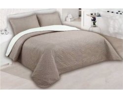 Homelux - Bedsprei - Luxe bedsprei - Beige - Bedsprei 2 persoons - Bed sprei - 240x250 - 2x Kussensloop 50x70 - Bedsprei set - 3 delig