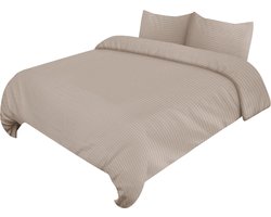 Homelux -Dekbedovertrekken- 4-Delige Beddengoed set - Taupe - Dekbedovertrek 200x220 cm - Matraslaken 220x240 - Inclusief 2 Kussenslopen (50x70 cm)