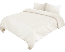 Homelux -Dekbedovertrekken - 4-Delige Luxe Beddengoed set – Dekbedovertrek - 200x220 - Microvezel - Matraslaken 220x240 - 2 Kussenslopen 50x70 –Beige- Met ritssluiting -Stijlvol en Comfortabel voor Elke Slaapkamer-Kerst kado