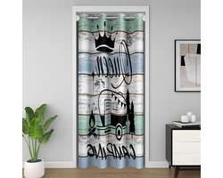 Homemissing camper-deurgordijn - voor deuropeningprivacy - 150 x 203 cm kinderen Happy Camping Room Divider Gordijn Cover voor Woood Graan 30% -50% Kamer Verduisterend Gordijn Queen Raambehandelingen