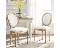 HomeMiYN eetkamerstoelen Set van 2 Beige — Massief Houten Fauteuil Stoer Koorddetail Scandinavisch | Vintage Leesstoel Slaapkamer Woonkamer | BS5852 Schuim, Hoge Rubberhouten Poten, Comfortabel