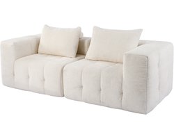 HomeMiYN Modulair Banken – Linker Module Bank – Beige Schuim Bank – Combineerbare 1-Zits Sofa Module – Modern Minimalistisch Design
