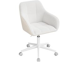 Homeoffice bureaustoel/draaistoel, in hoogte verstelbaar, 150 kg draagvermogen, bouclé zitting, crème + beige