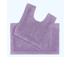 Homescapes 2-delige luxe badmattenset 100% katoen lila