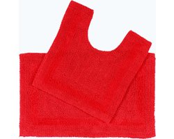 Homescapes 2 st. Badkamerset rood gemaakt van 100% katoen