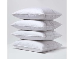 Homescapes 4 Hoofdkussens 60x70 cm – Medium Zacht – 100% Eendenveren – Anti-Allergisch – Voor Zijslaper & Nekklachten – Oeko‑Tex Gecertificeerd