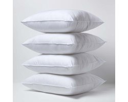 Homescapes 4 Hoofdkussens 60x70 cm – Medium Zacht – Supermicrovezel – Hypoallergeen – Voor Zijslaper & Nekklachten